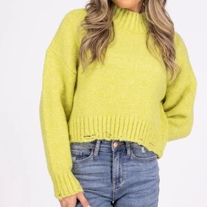 Very J Women's Lime Green Sweater